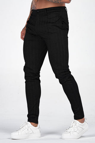 THE CHEVRON TROUSERS - BLACK